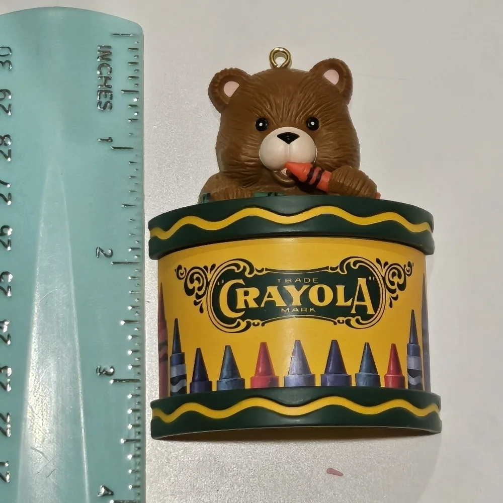 Vintage Rare 1990's Binney & Smith Crayola Bear & Drum Tree Ornament